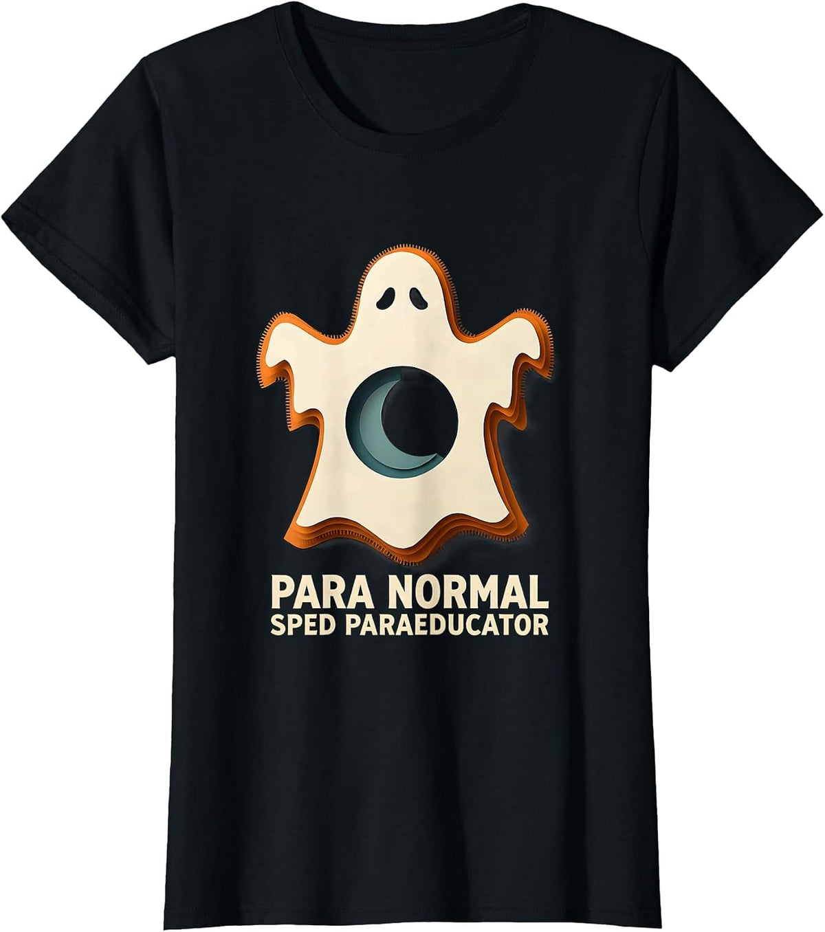Para Normal SPED Paraeducator Ghost Halloween Teacher Aide T-Shirt - Black