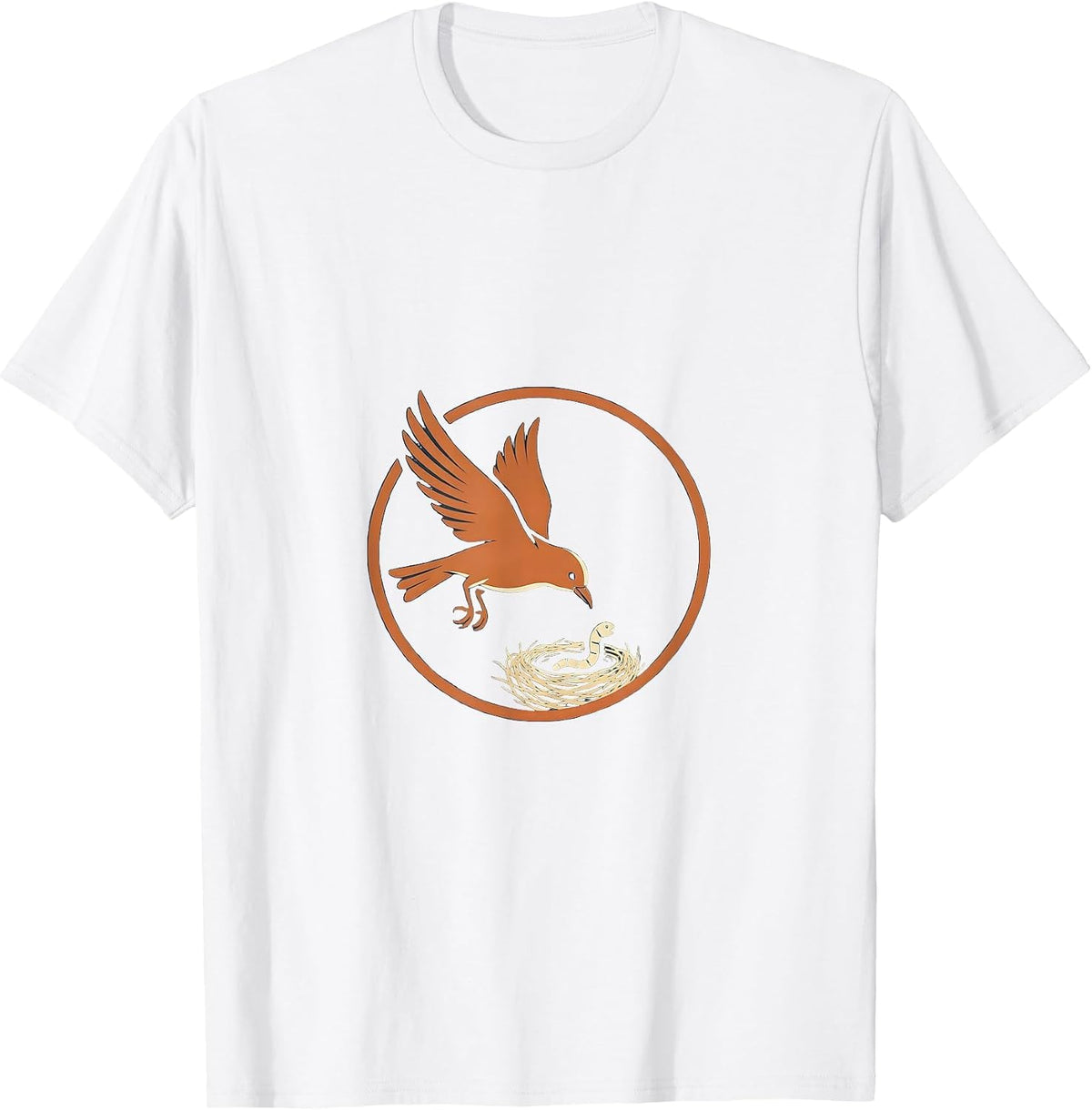 Men's Social Worker Bird Nurturing Nest Graphic T-Shirt - White