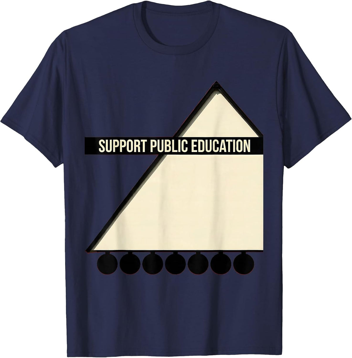 Support Public Education Teacher Red For Ed Protest T-Shirt - Navy Blue