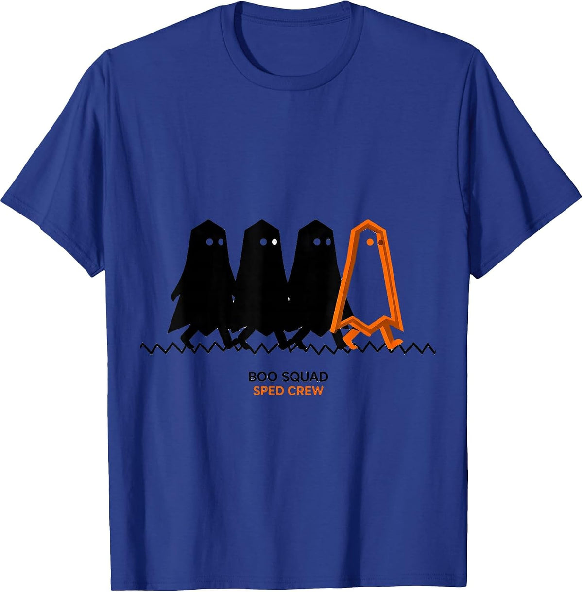 Boo Squad SPED Crew Geometric Ghost Paraprofessional T-Shirt - Royal Blue