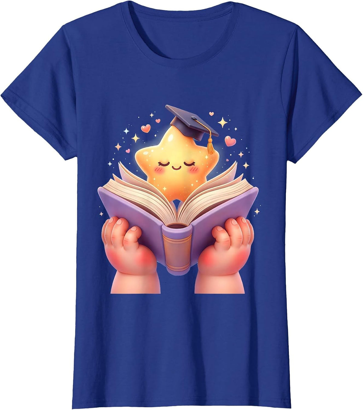 Women's Special Education Teacher Open Book Star Design T-Shirt - Royal Blue