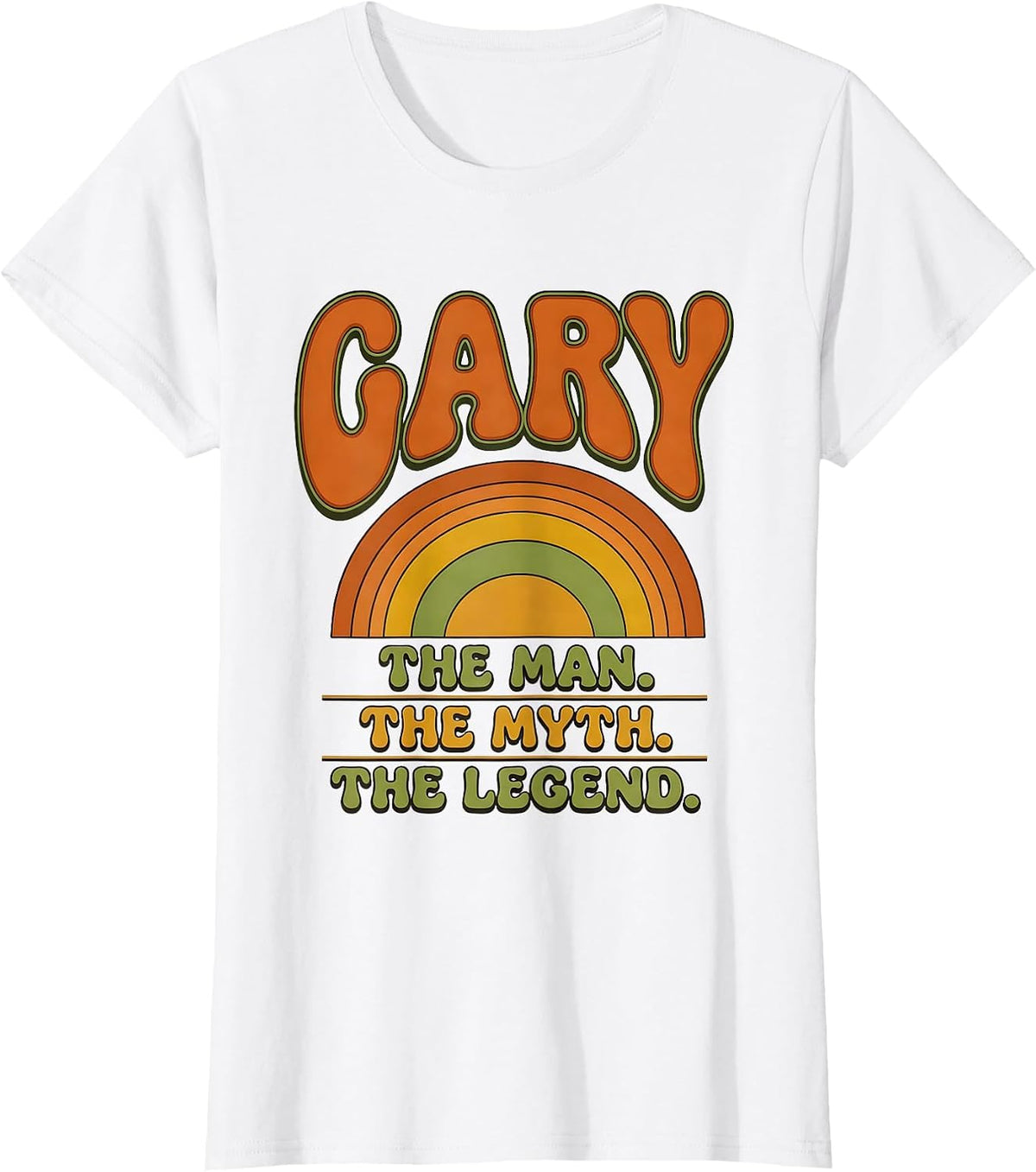 GARY THE MAN THE MYTH THE LEGEND Vintage Retro Personalized T-Shirt - White