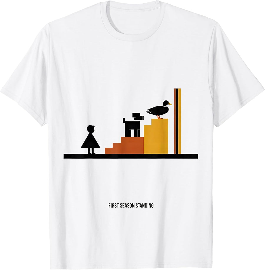 Men's First Season Standing Geometric Local Boy Duck Hunting Youth T-Shirt - White