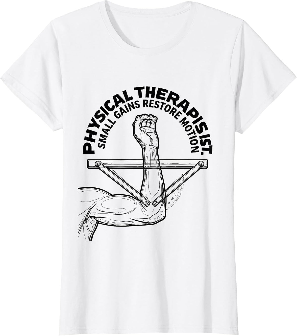 Physical Therapist Small Gains Restore Motion Retro T-Shirt - White
