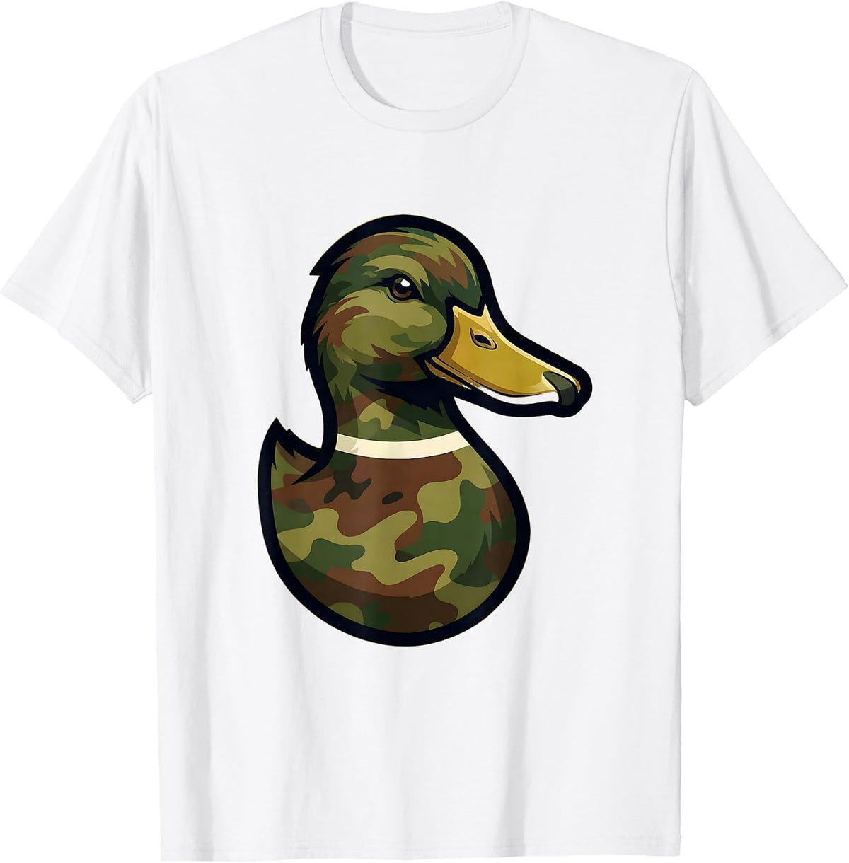Men's Duck Camo Silhouette Graphic Tee T-Shirt - White