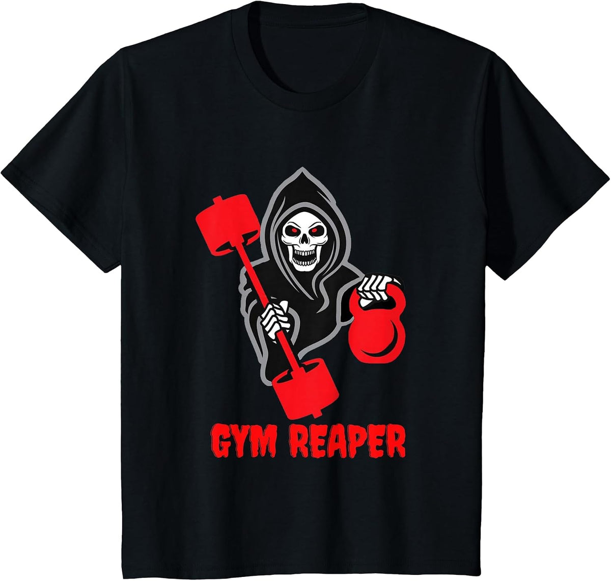 Gym Reaper Funny Halloween Workout T-Shirt - Black