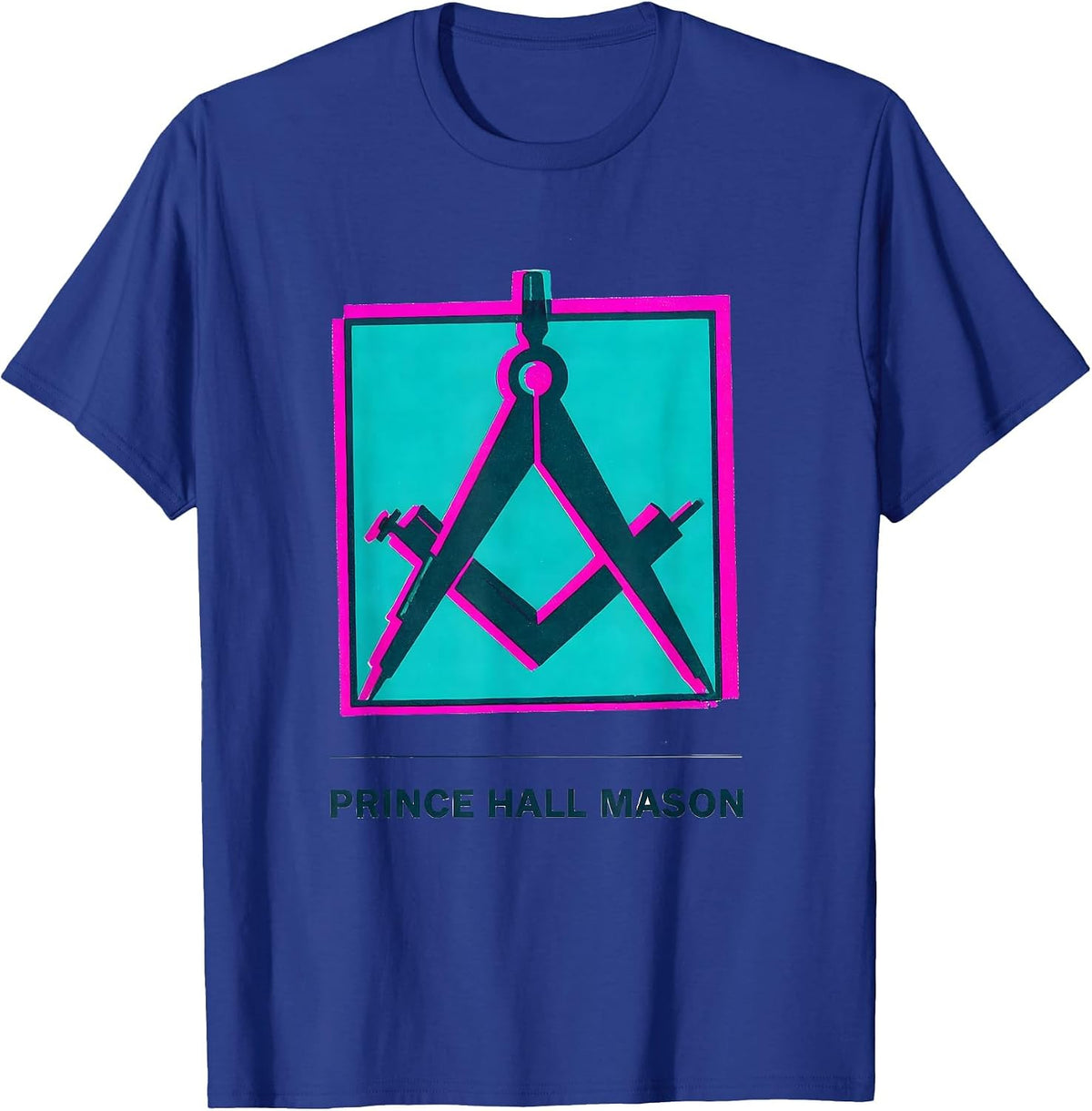 Prince Hall Mason Risograph Masonic Fraternal Pride T-Shirt - Royal Blue