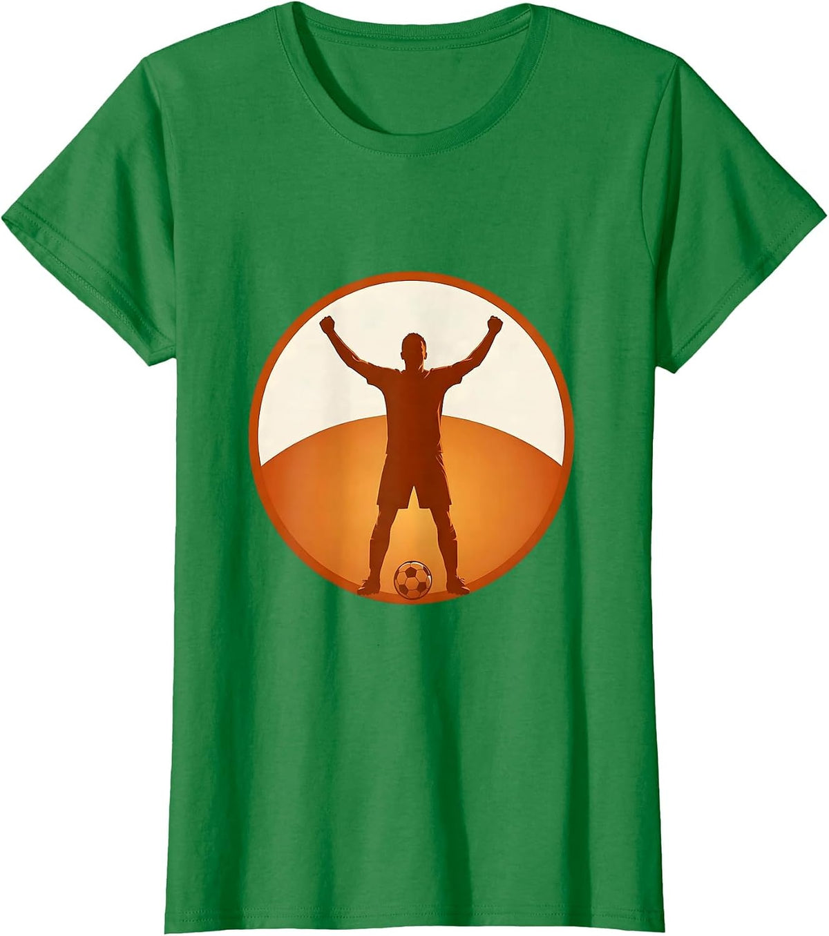 Women's Soccer Dad Cheering at Sunset Graphic Tee T-Shirt - Kelly Green