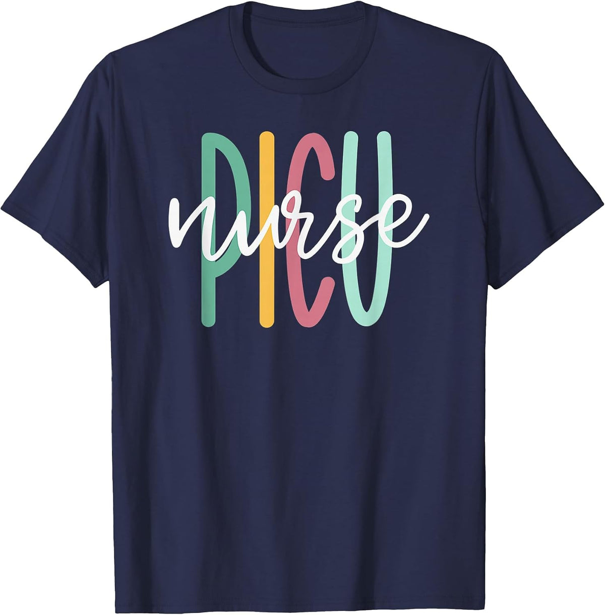 Cute PICU Nurse T-Shirt - Navy Blue