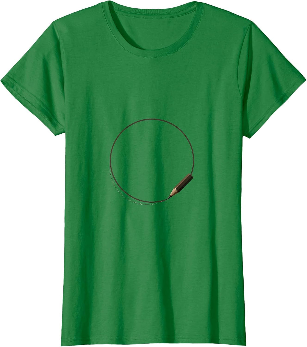 Women's Pencil Dot Perfect Circle Drawing Art T-Shirt - Kelly Green