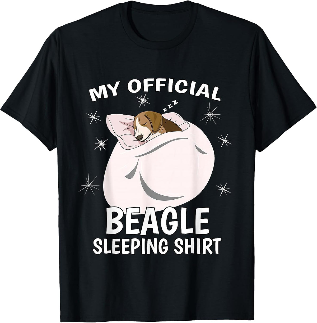 Nap Lover Scent Hound Owner Pup My Official Beagle Sleeping T-Shirt - Black