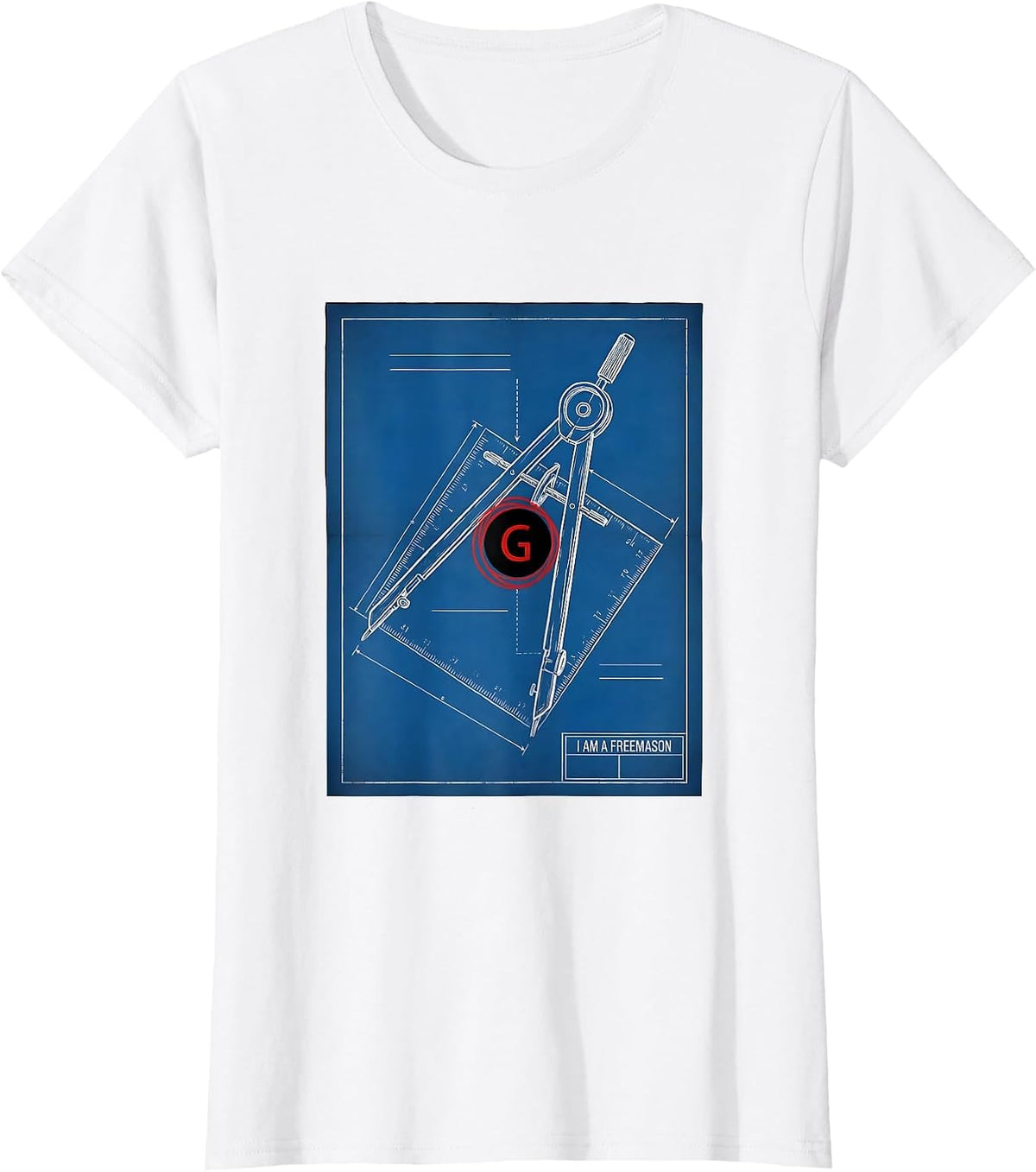 I Am A Freemason Technical Blueprint Masonic Fraternal Pride T-Shirt - White