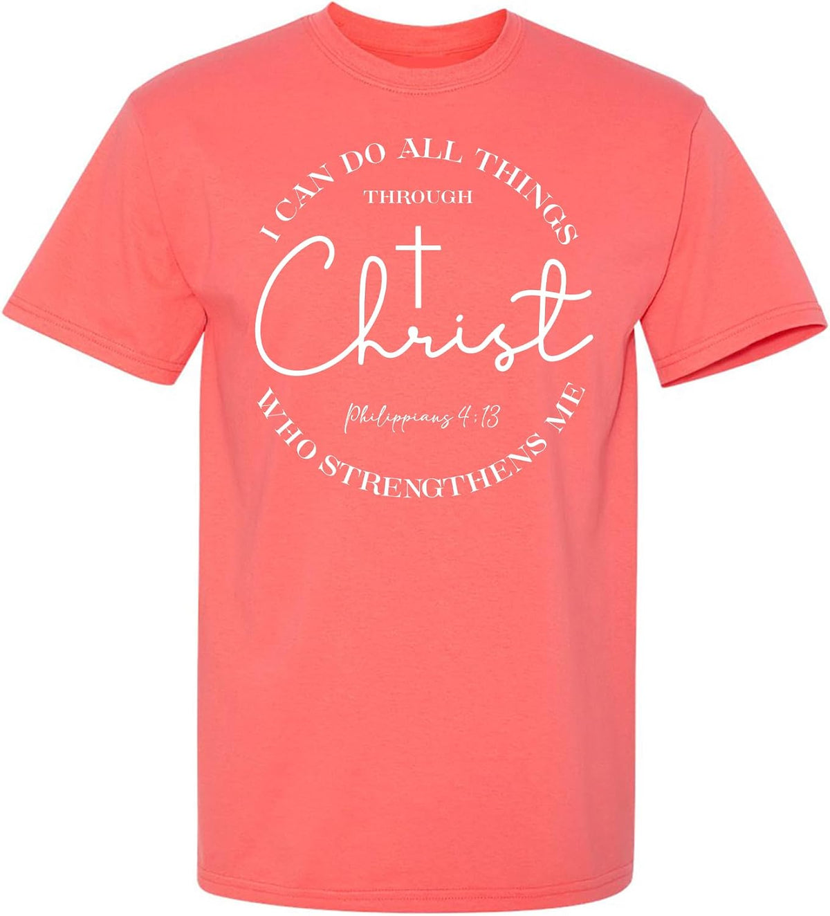 Jesus Shirt Religious Gifts Christian Graphic Tees for Men - Coral2
