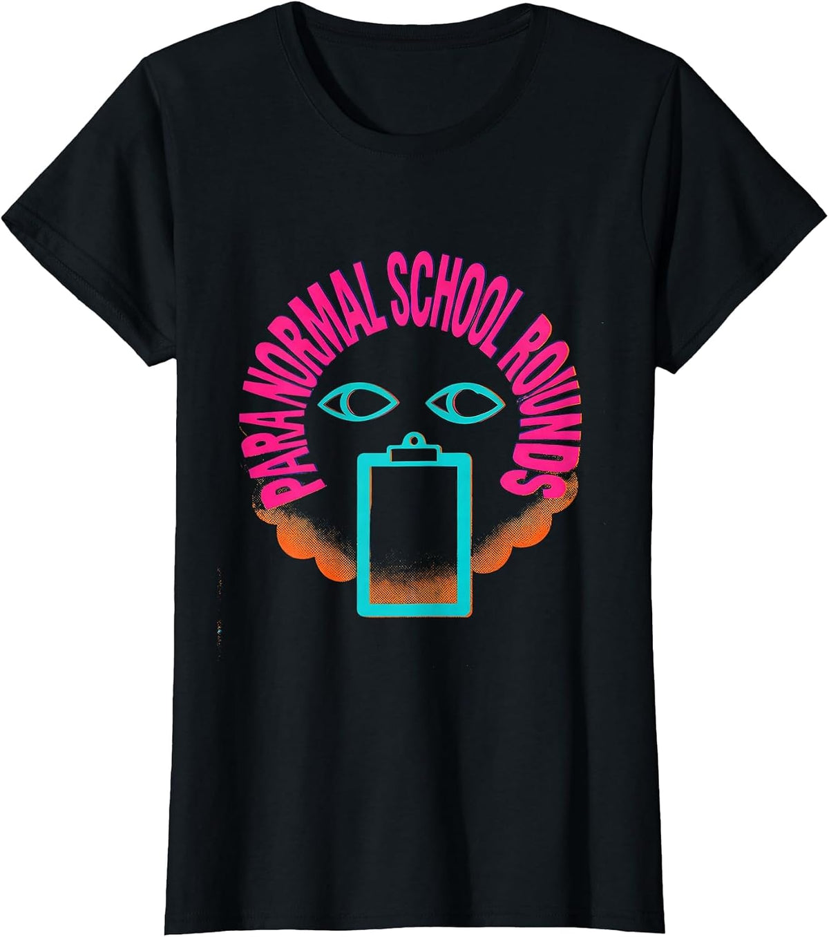 Para Normal School Rounds Risograph Ghost Paraeducator T-Shirt - Black