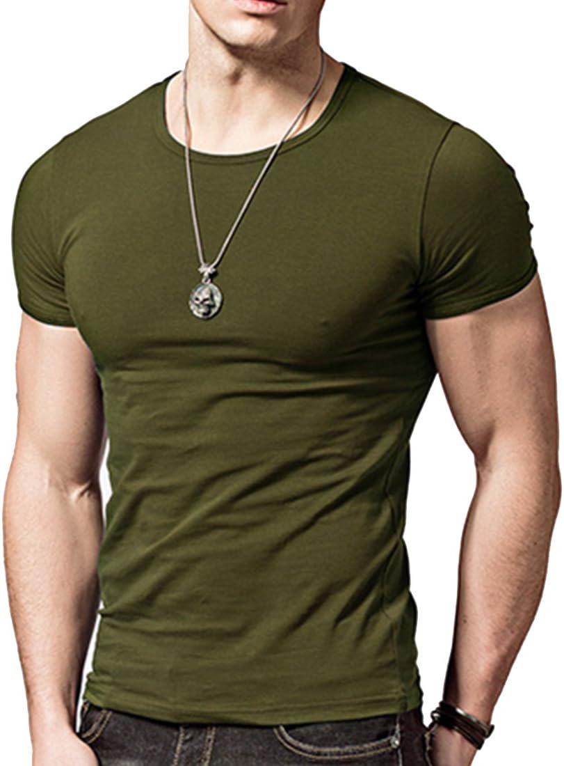 Mens Short Sleeves T-Shirts Crew-Neck（2pack, 3pack） - Bronze