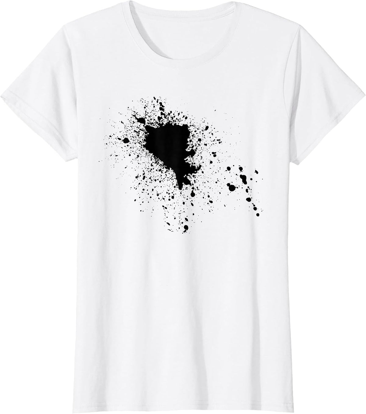 Cool Black Ink Splatter Paint Splat Splash T-Shirt Tee T-Shirt - White