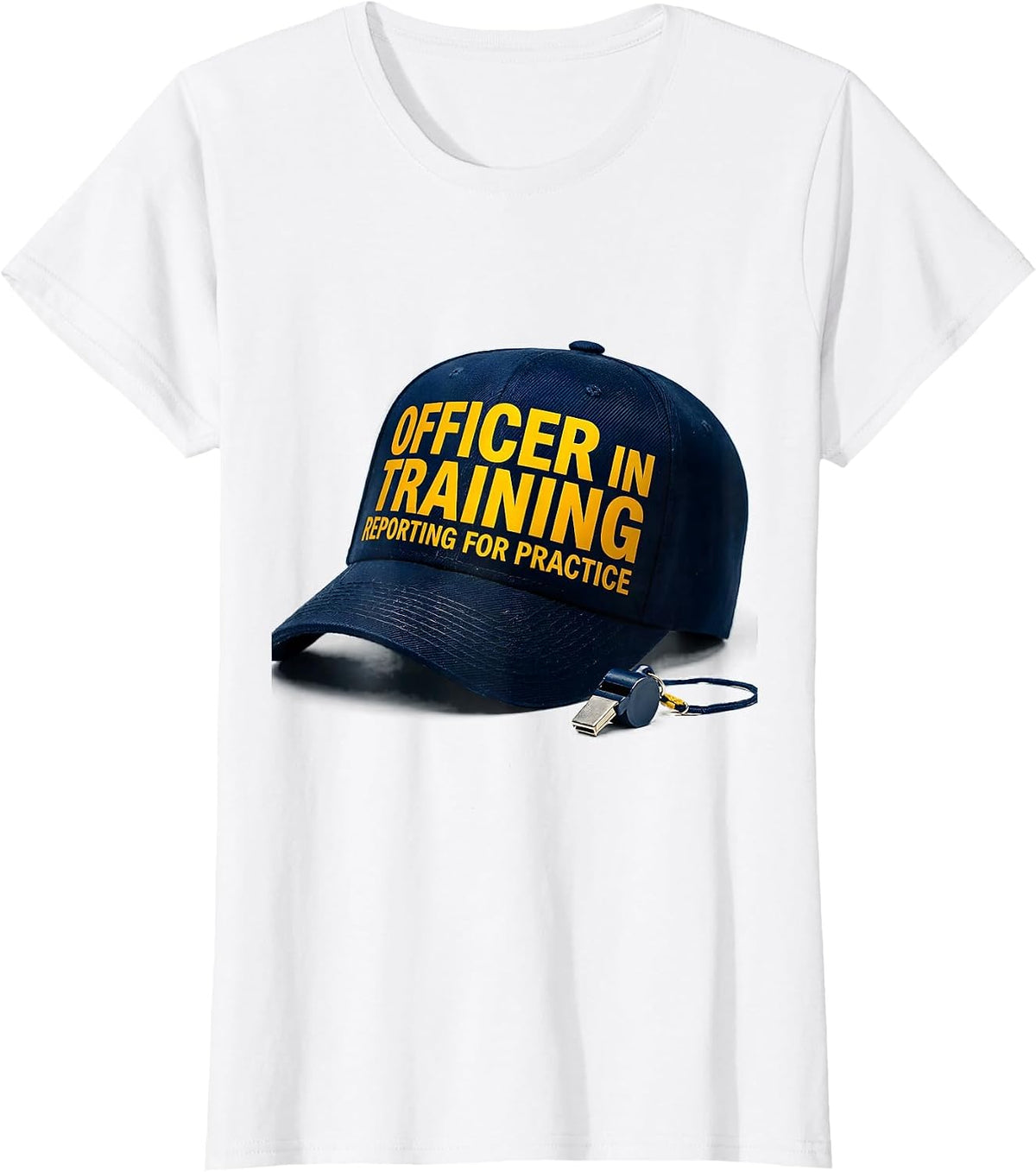 Women's Officer In Training, Reporting For Practice Police T-Shirt - White