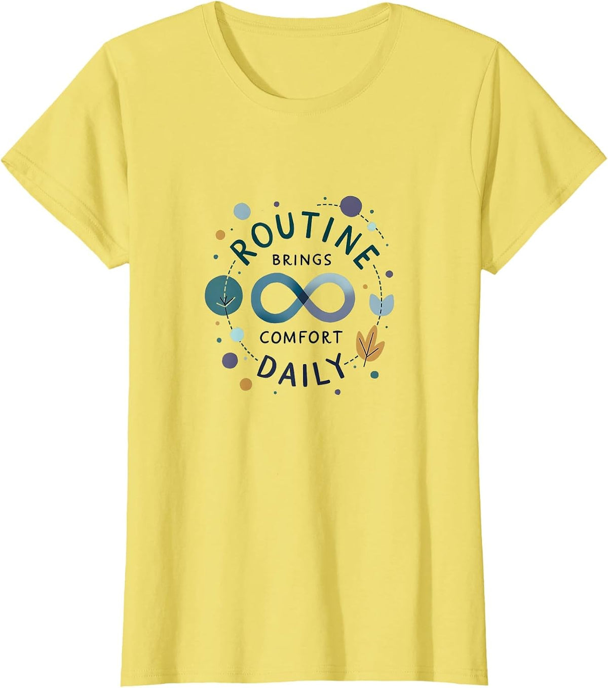 Routine Brings Comfort Daily Autism Awareness T-Shirt - Lemon Yellow