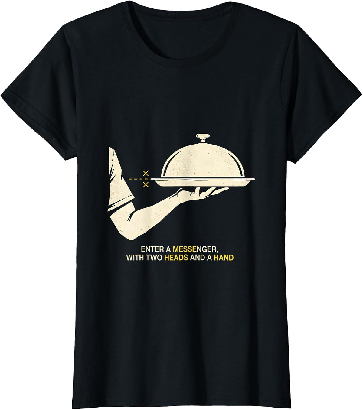 Enter A Messenger With Two Heads And A Hand Literary T-Shirt - Black