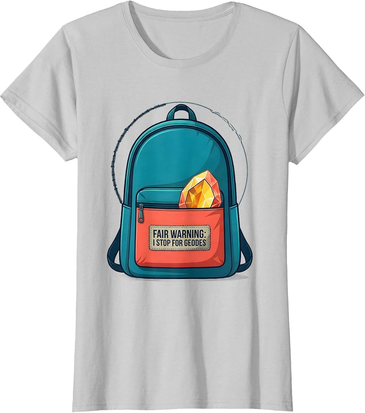 Women's Fair Warning I Stop For Geodes Funny Rock Collector Geology T-Shirt - Silver Grey