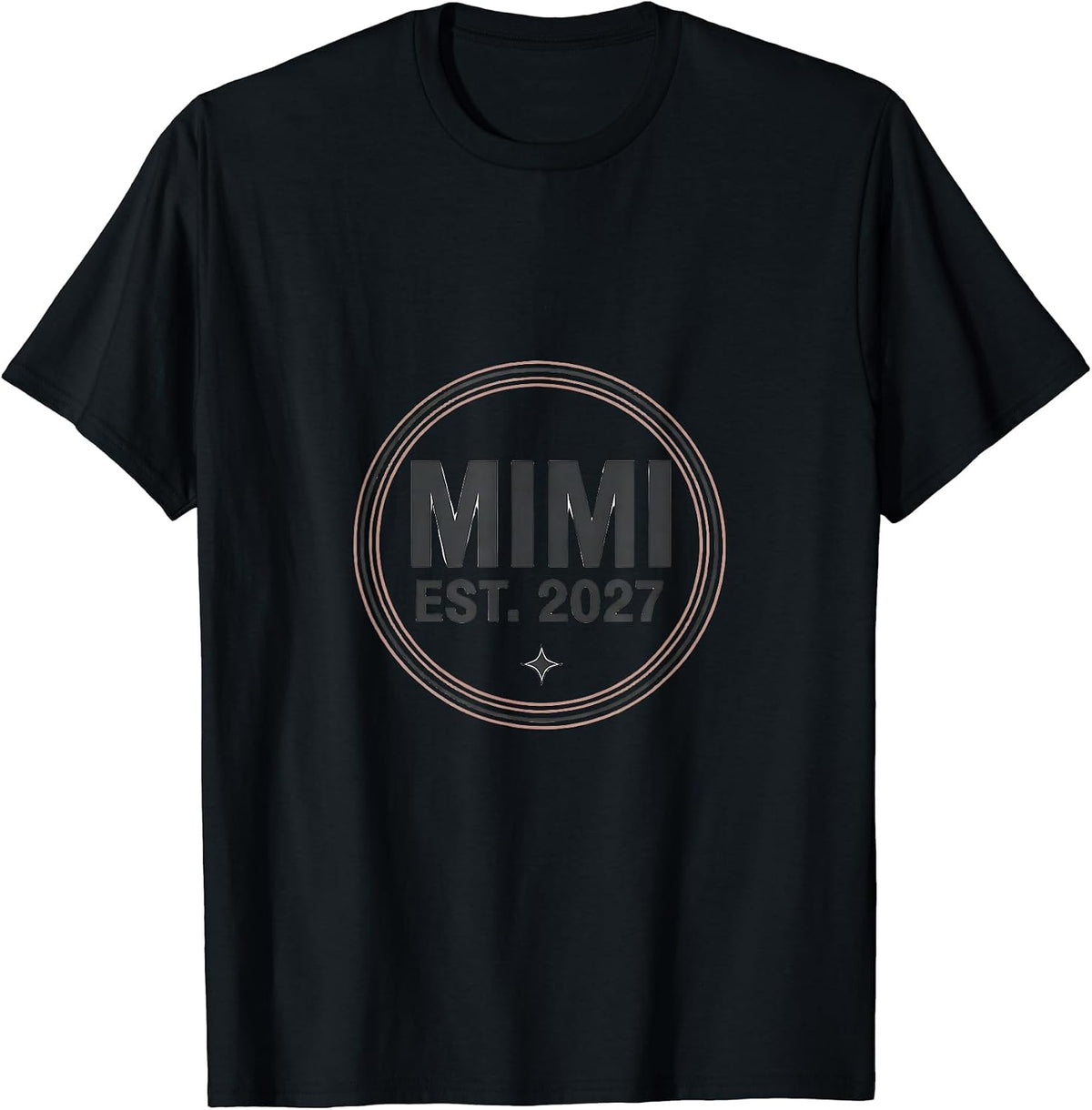 Men's Mimi Est 2027 Minimalist Elegant Font Family Keepsake T-Shirt - Black