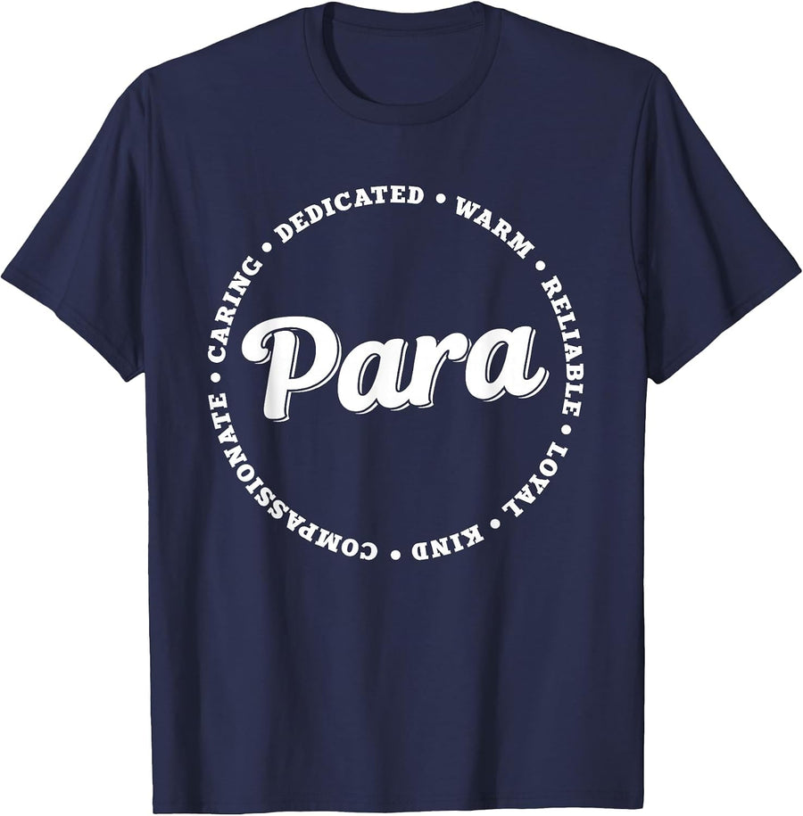 Paraprofessional Paraeducator Educator Teacher's Aide T-Shirt - Navy Blue