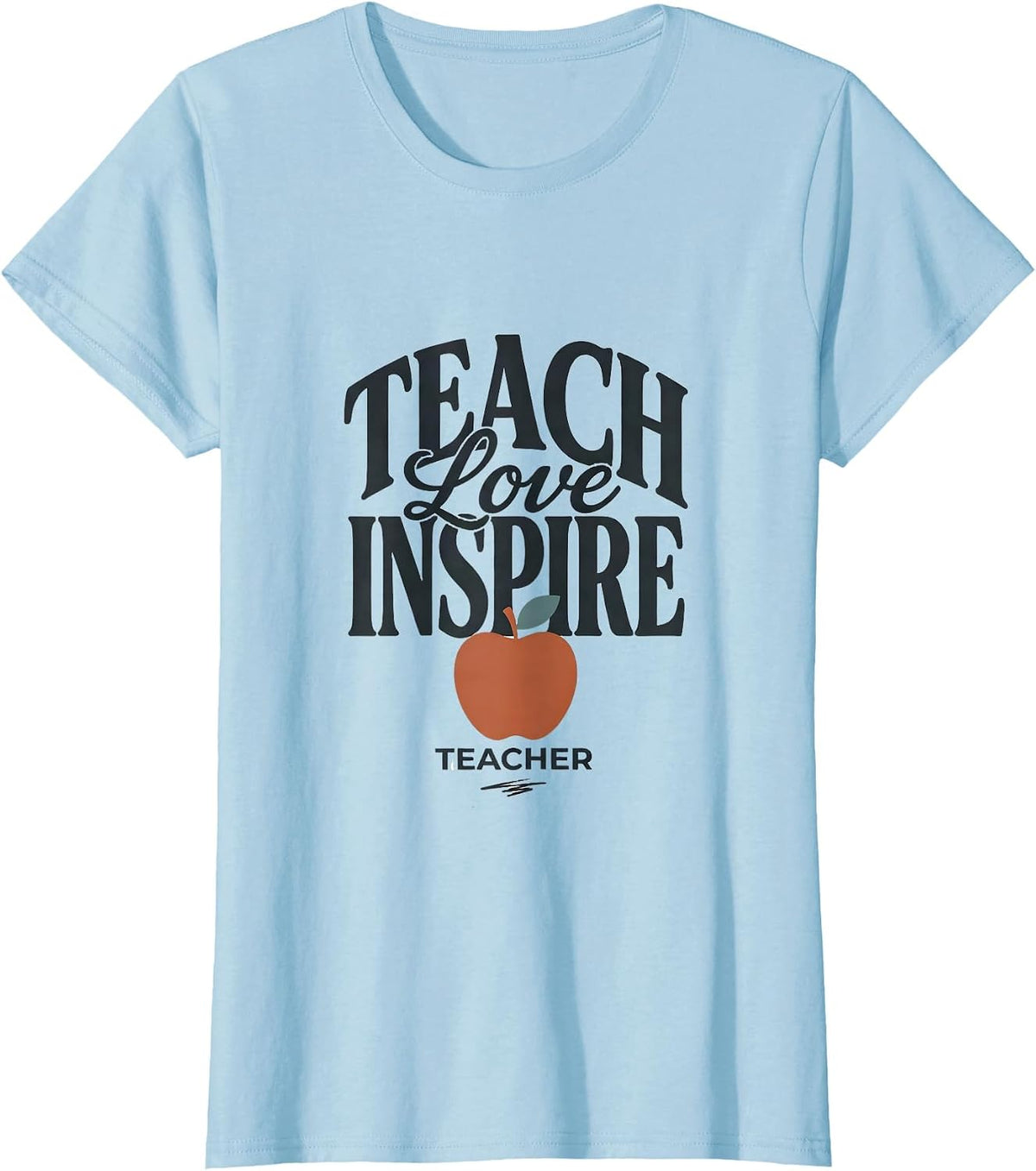 Teach Love Inspire Teacher Retro Classroom Back To School T-Shirt - Baby Blue
