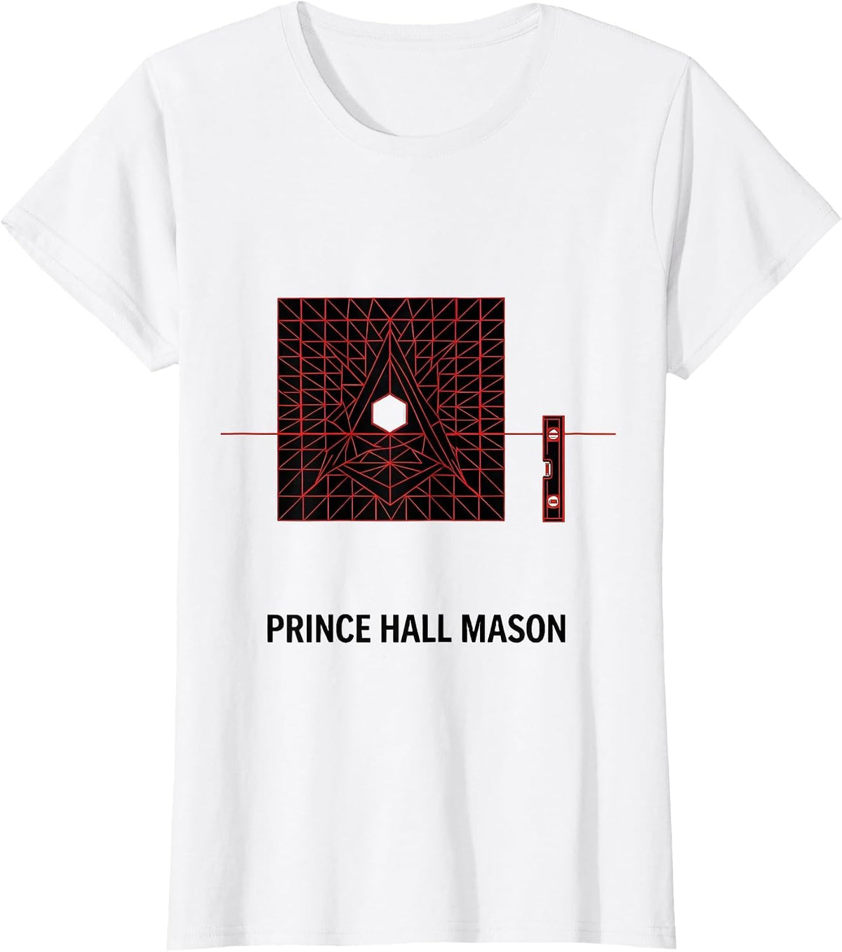 Women's Prince Hall Mason Geometric Masonic Fraternal Pride T-Shirt - White