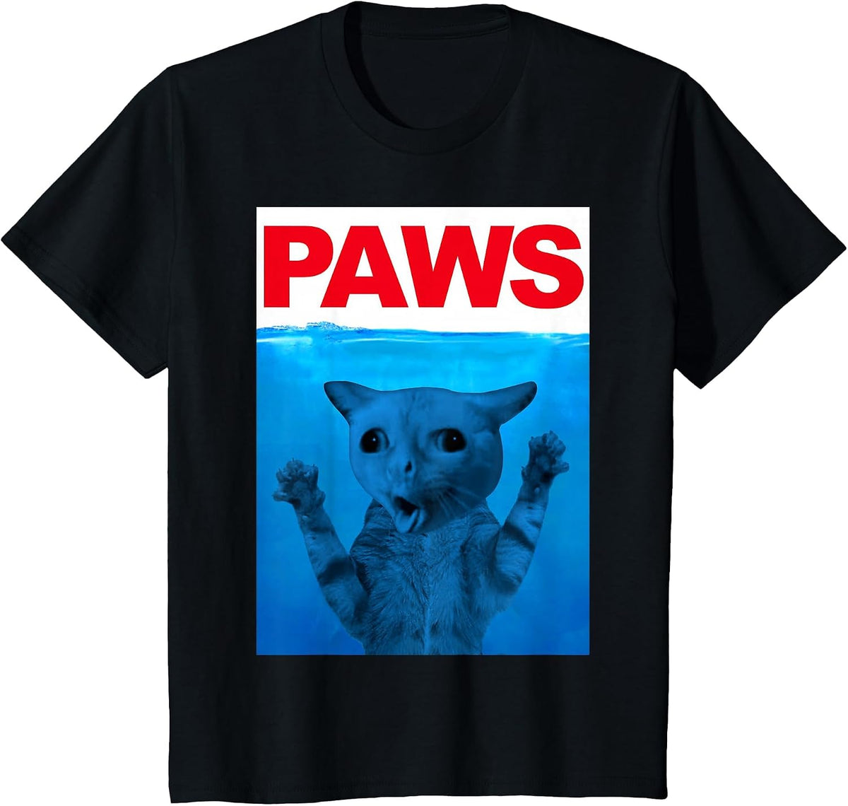 Paws Cat Meme Humor Funny Kitty Lover Funny Cats Dads Mom T-Shirt - Black
