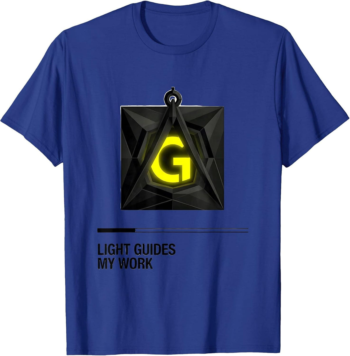 Light Guides My Work Swiss International Freemason Square T-Shirt - Royal Blue