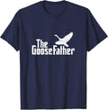 The Goosefather Goose Father Canada Geese Bird Watcher T-Shirt - Navy Blue