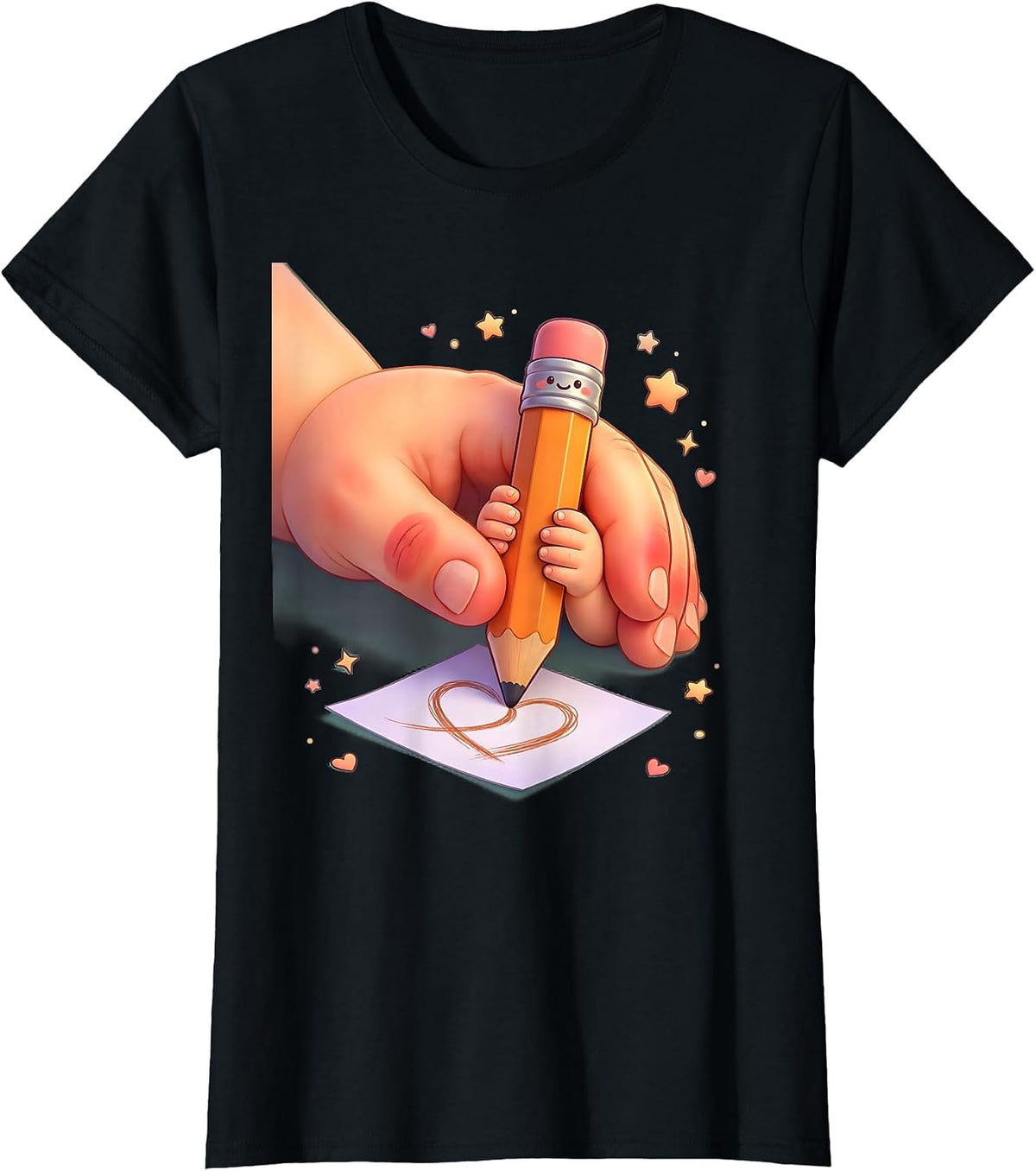 Sped Teacher Guiding Hand Graphic Design T-Shirt - Black