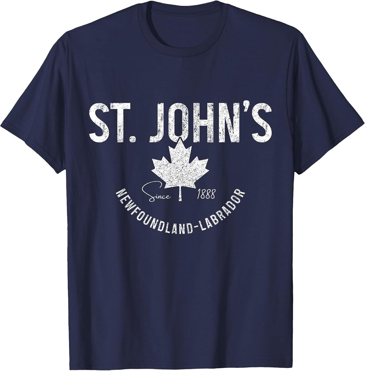 St. Johns Newfoundland Canada Souvenir Vintage T-Shirt - Navy Blue