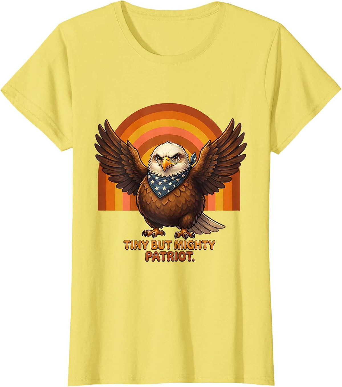 Tiny But Mighty Patriot Kids Patriot Day Design T-Shirt - Lemon Yellow