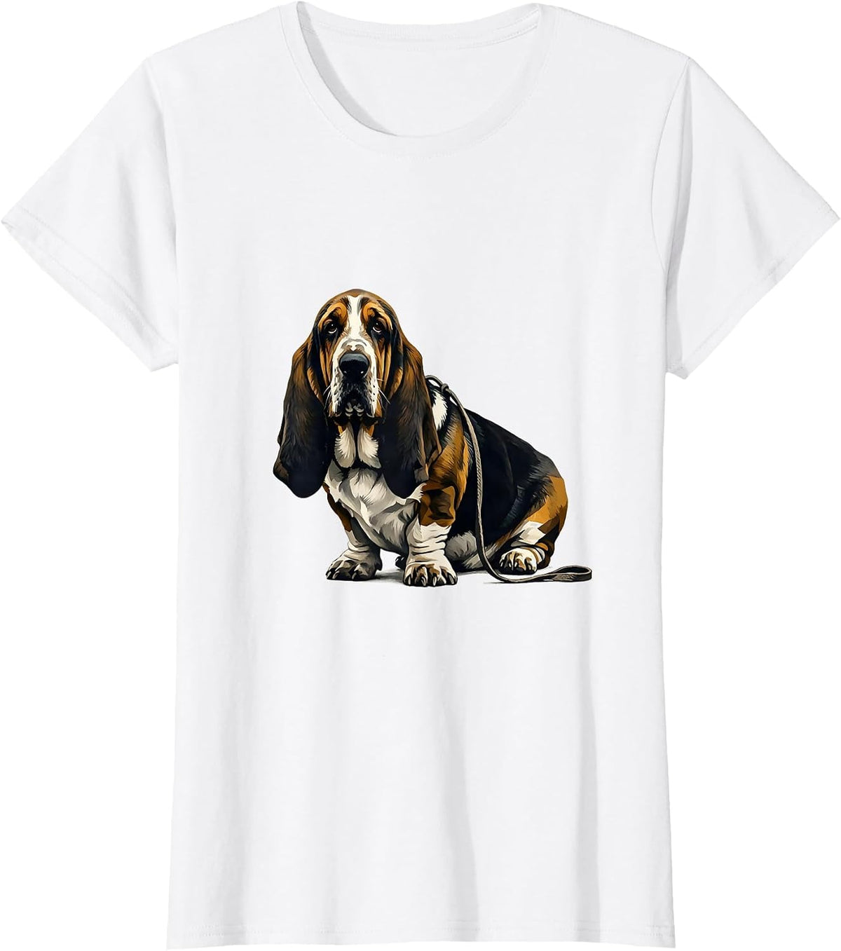 Women's Basset Hound Speed Bump Funny Dog Lover Gift T-Shirt - White