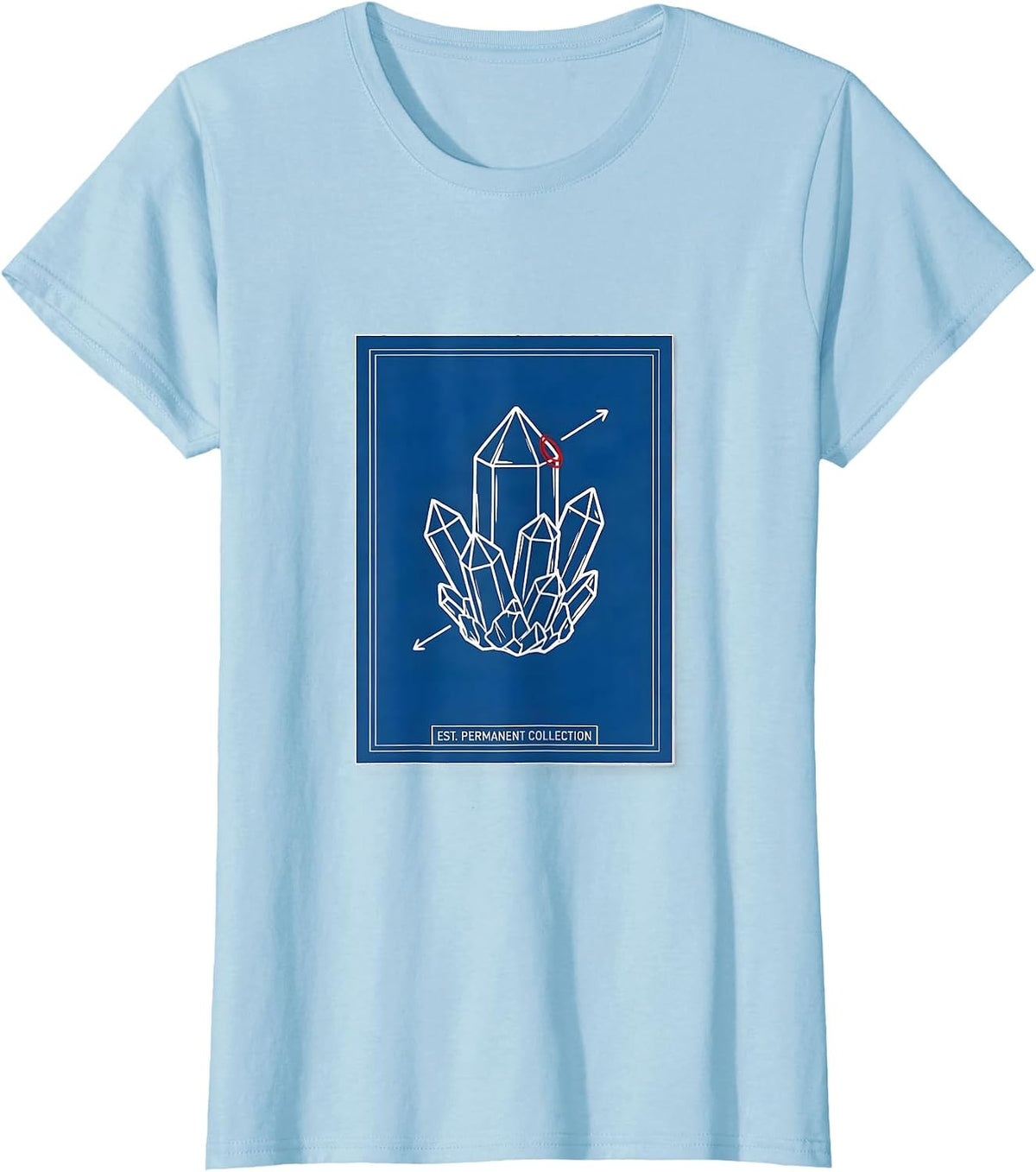 Est. Permanent Collection Technical Blueprint Rock Collector T-Shirt - Baby Blue