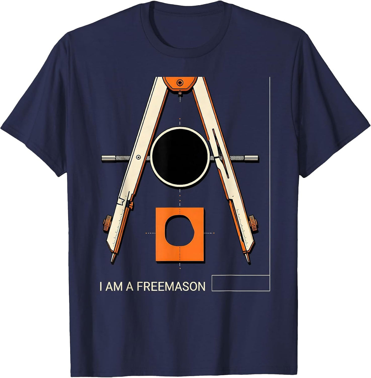 Men's I Am A Freemason Stencil Masonic Fraternal Gift T-Shirt - Navy Blue