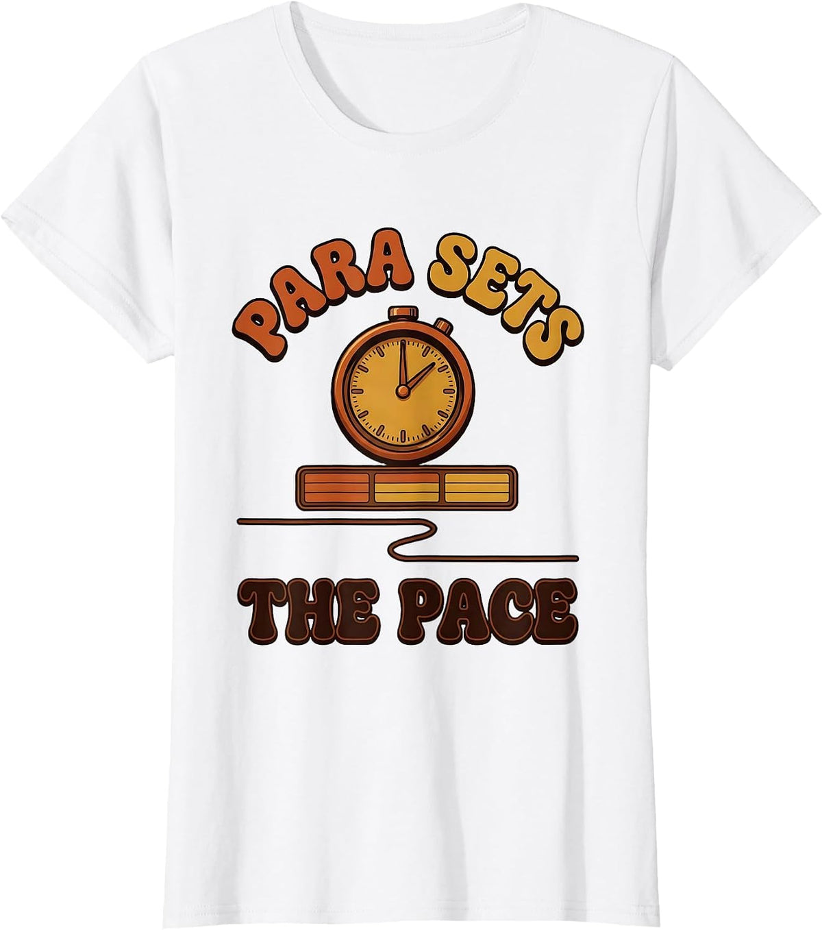 Women's Para Sets The Pace Retro 70s Paraprofessional School Staff T-Shirt - White