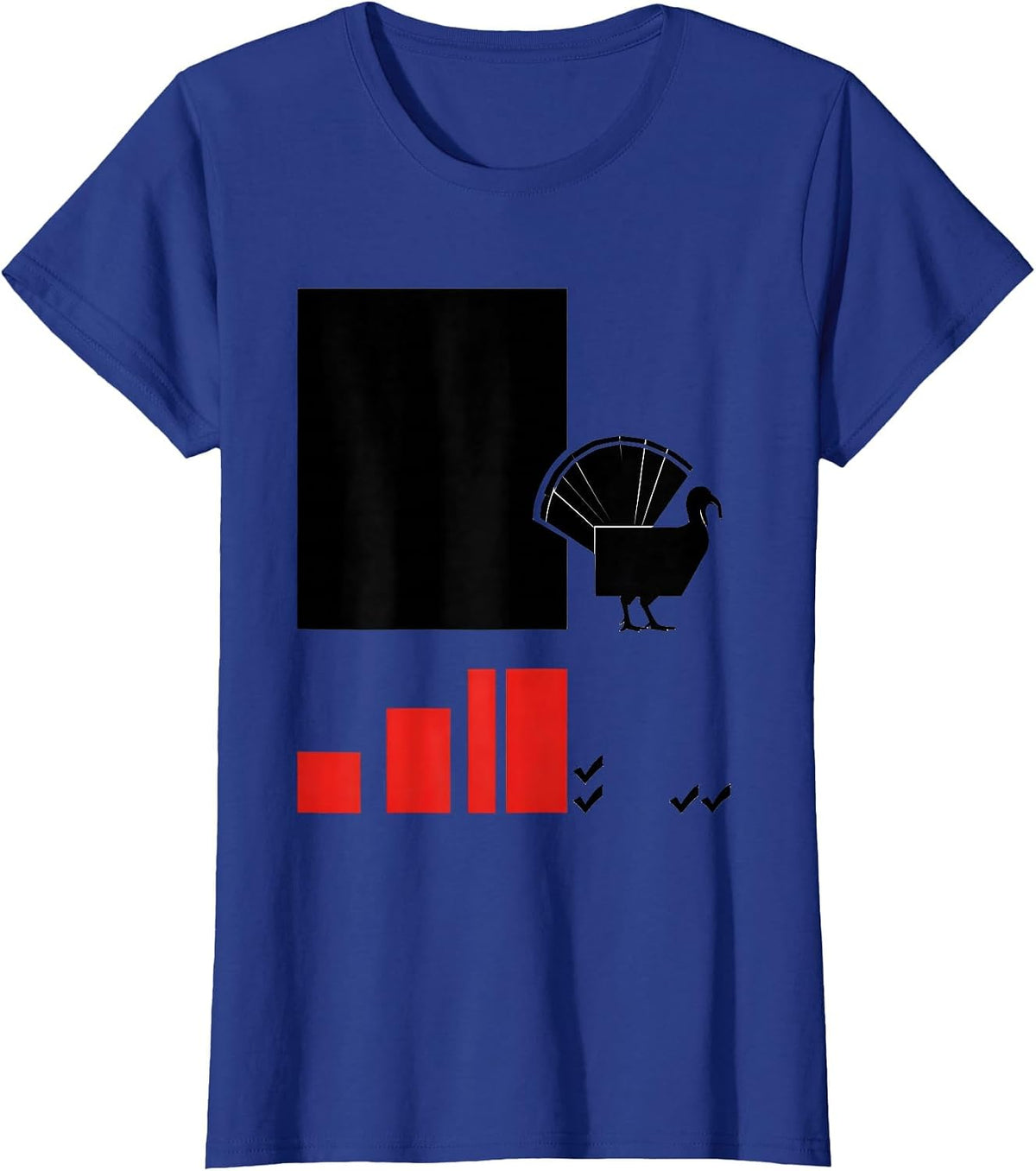 Women's Geometric Gobbler Hunting Humor Thanksgiving Gift T-Shirt - Royal Blue