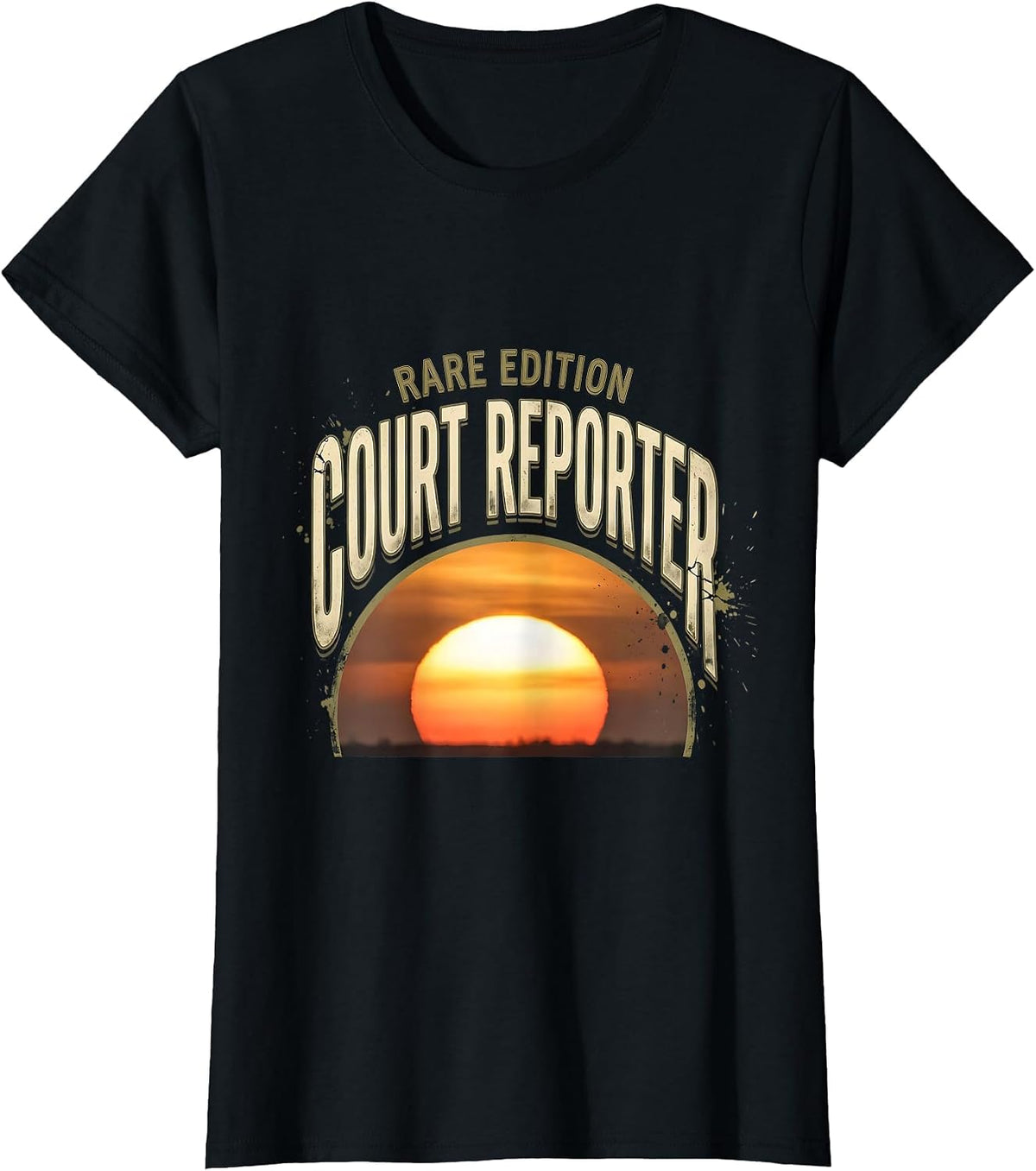 Rare Edition Court Reporter Distressed Funny Job Title T-Shirt - Black