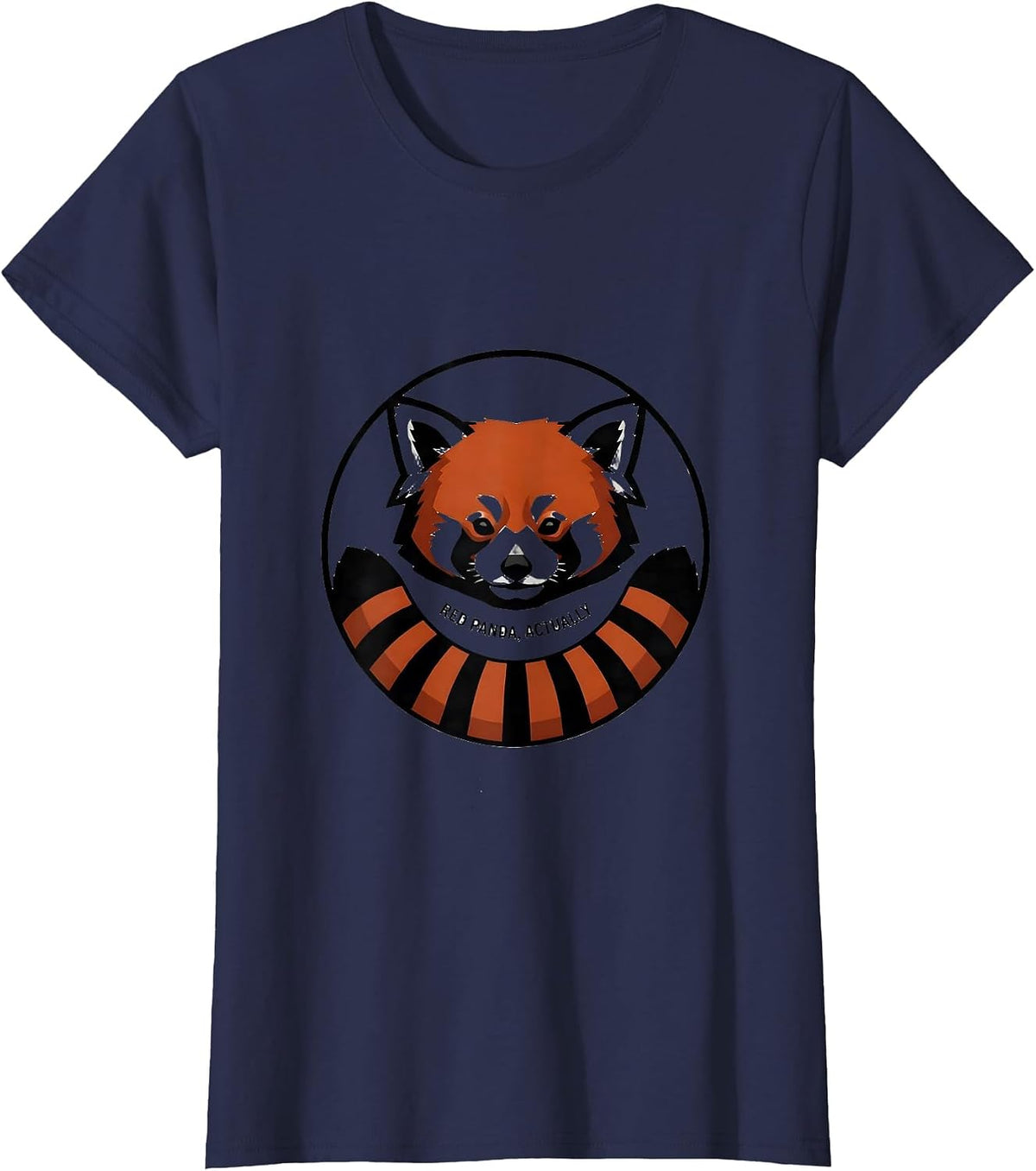 Women's Red Panda, Actually Funny Cute Panda Lover Humor T-Shirt - Navy Blue