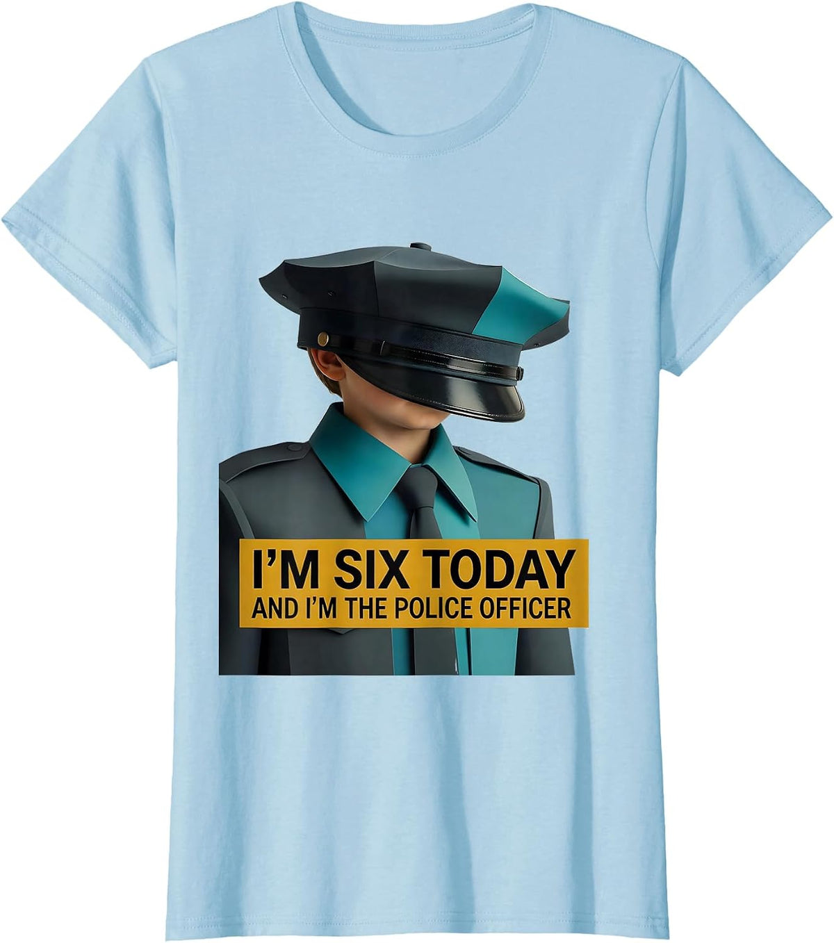 I'm Six Today And I'm The Police Officer Kids T-Shirt - Baby Blue