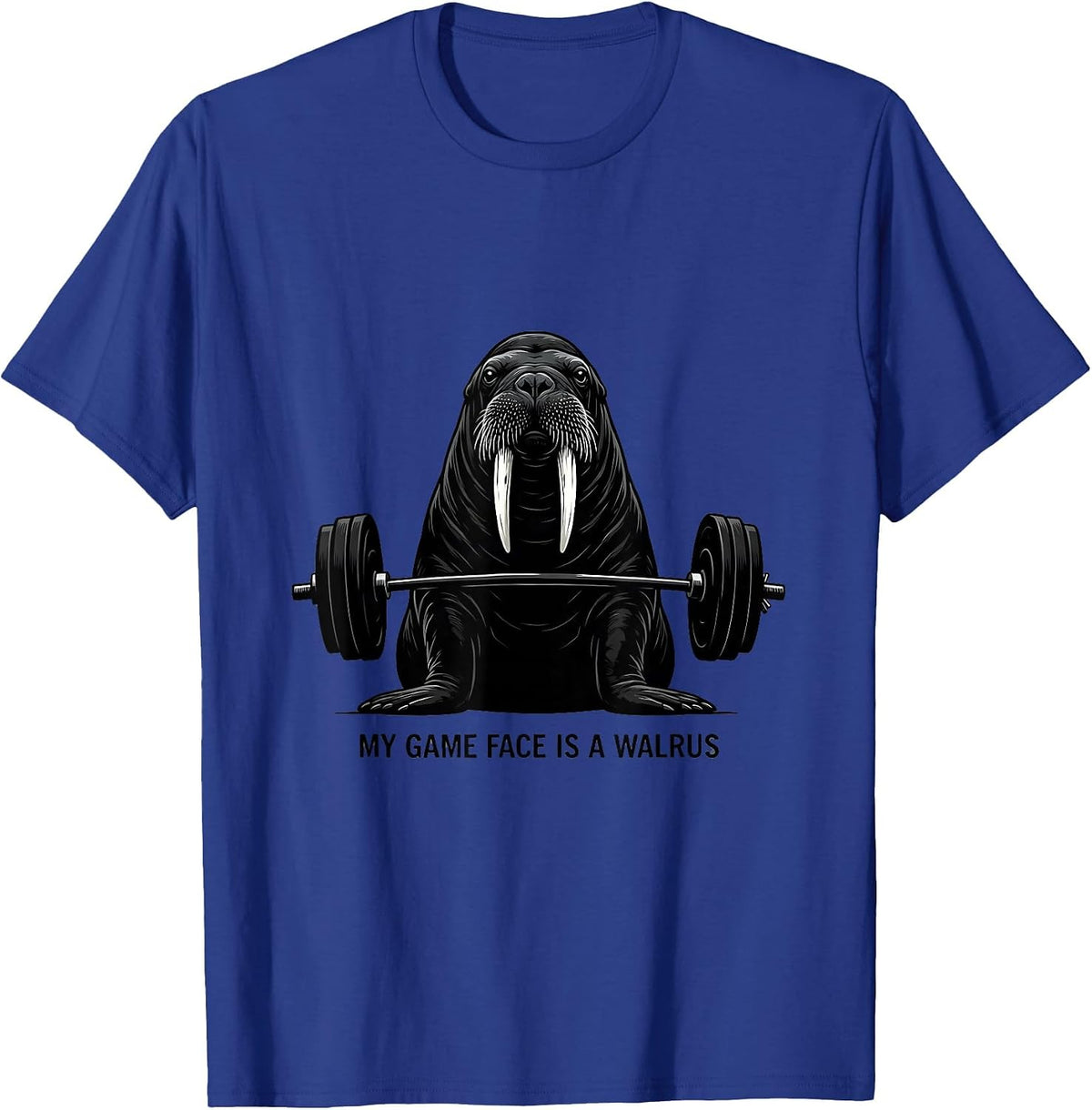 Men's My Game Face Is A Walrus Funny Gym Weightlifting Humor T-Shirt - Royal Blue