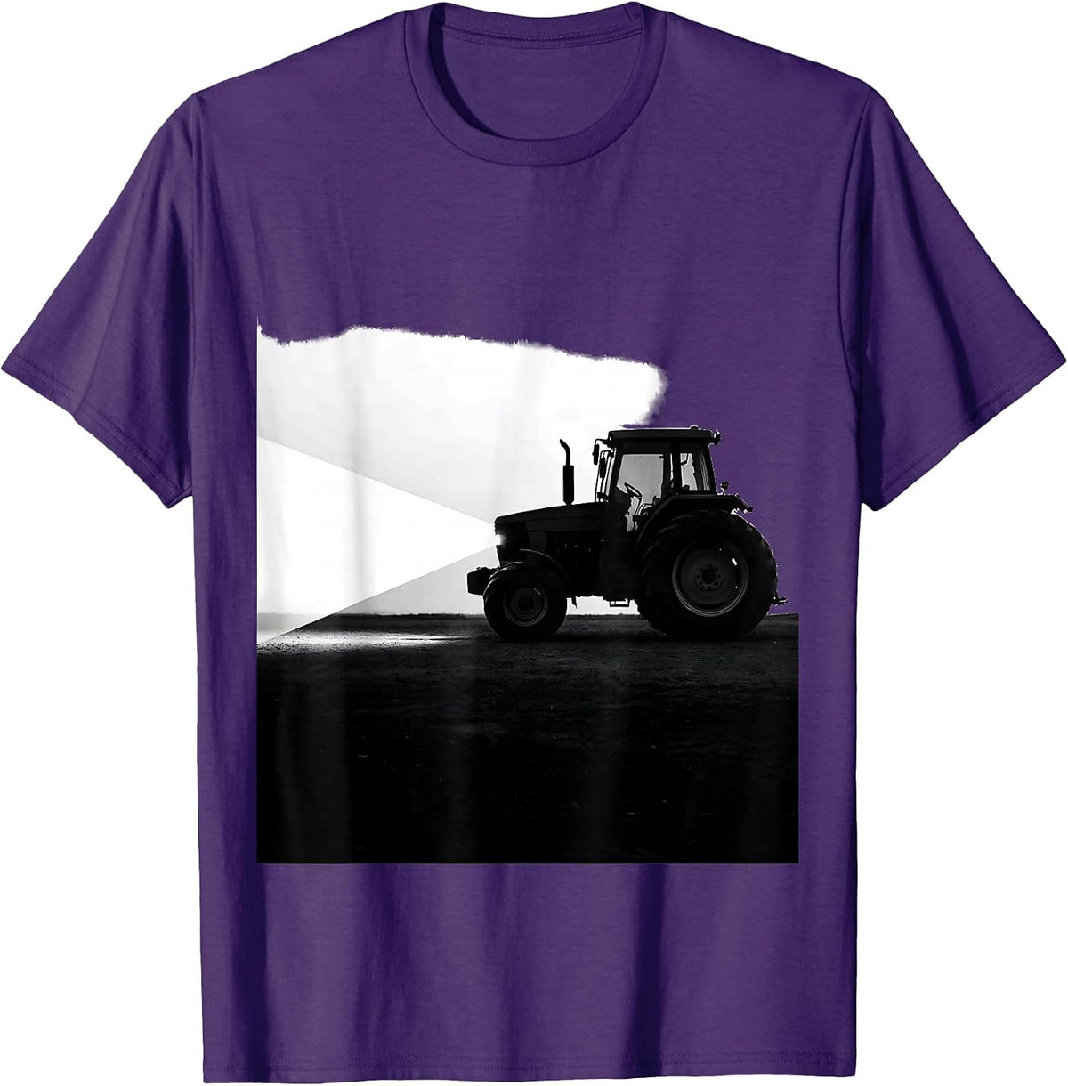 Tractor Silhouette Farmer Humor Patriotic Pride T-Shirt - Purple
