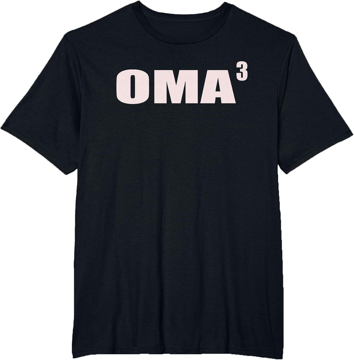 Oma 3 Grandkids 3rd Time Cubed Grandma of Three T-Shirt - Black