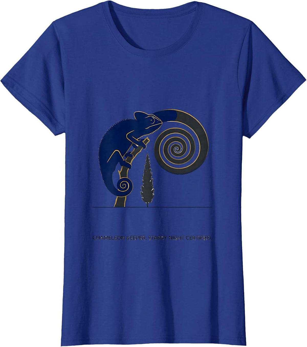 Women's Chameleon Keeper Starry Night Certified Animal Lover T-Shirt - Royal Blue