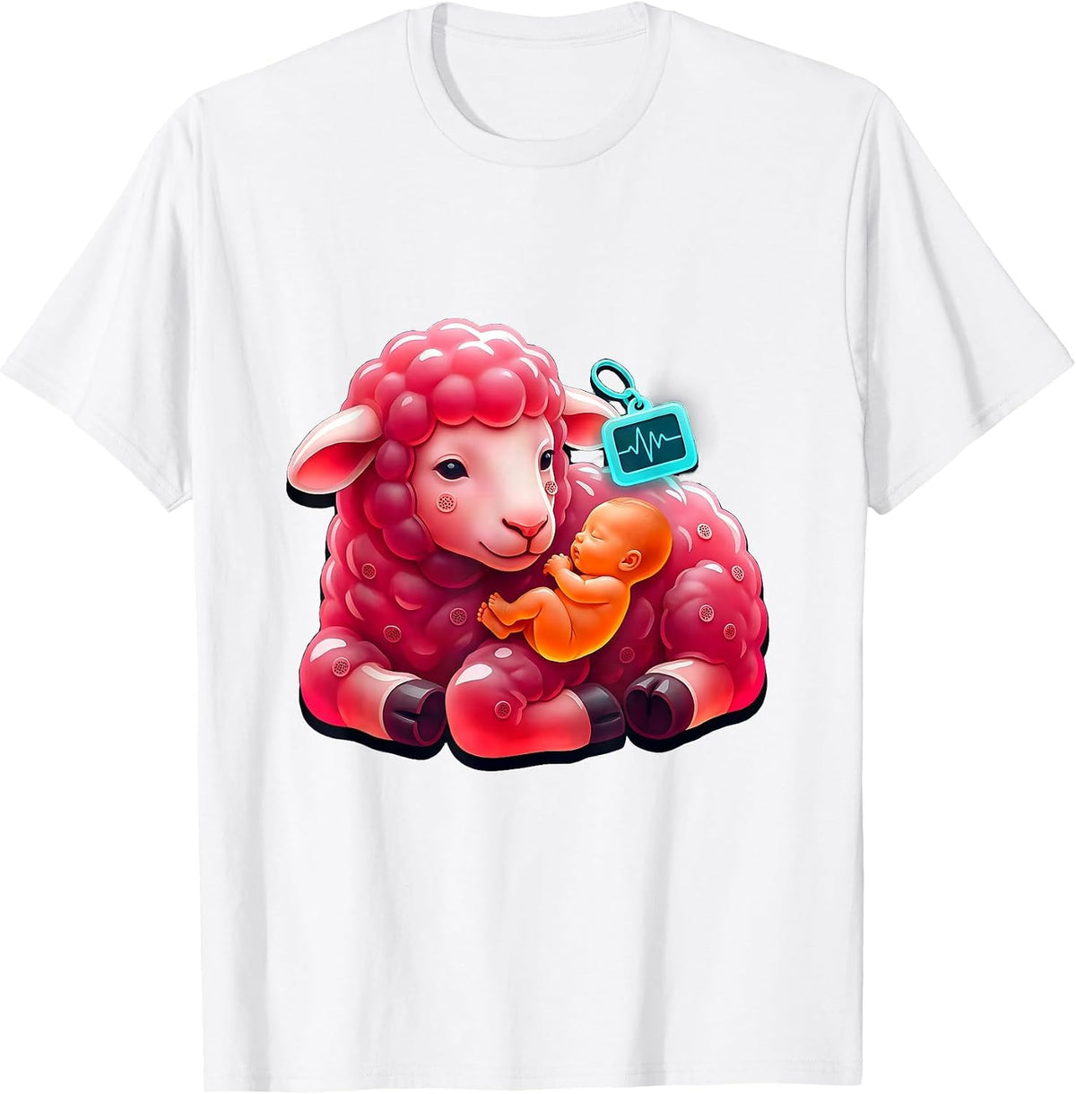 Oversized Gummy Jelly Lamb NICU Nurse Pediatric Pride T-Shirt - White