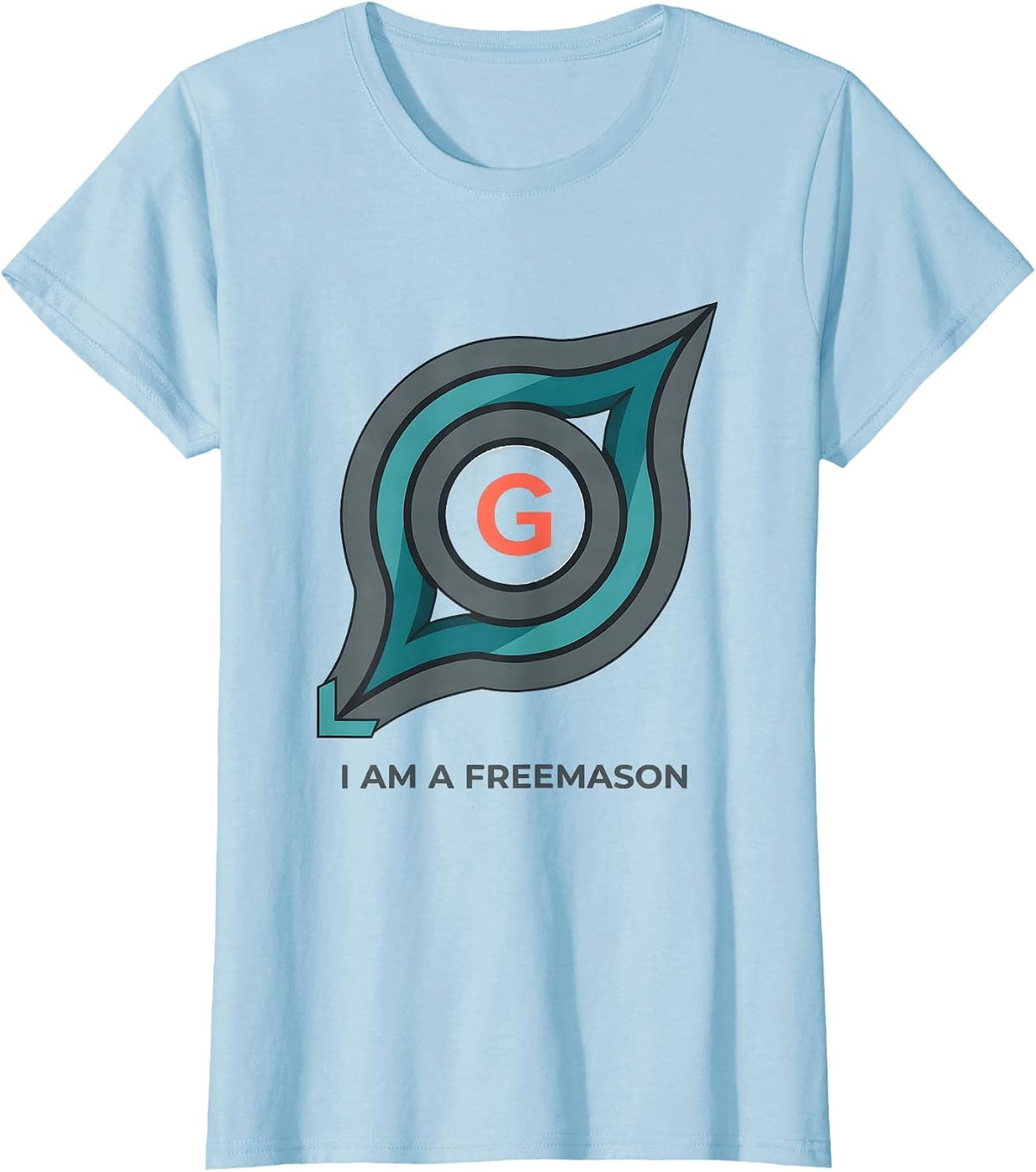 I Am A Freemason Flat Vector Masonic Fraternal Pride T-Shirt - Baby Blue