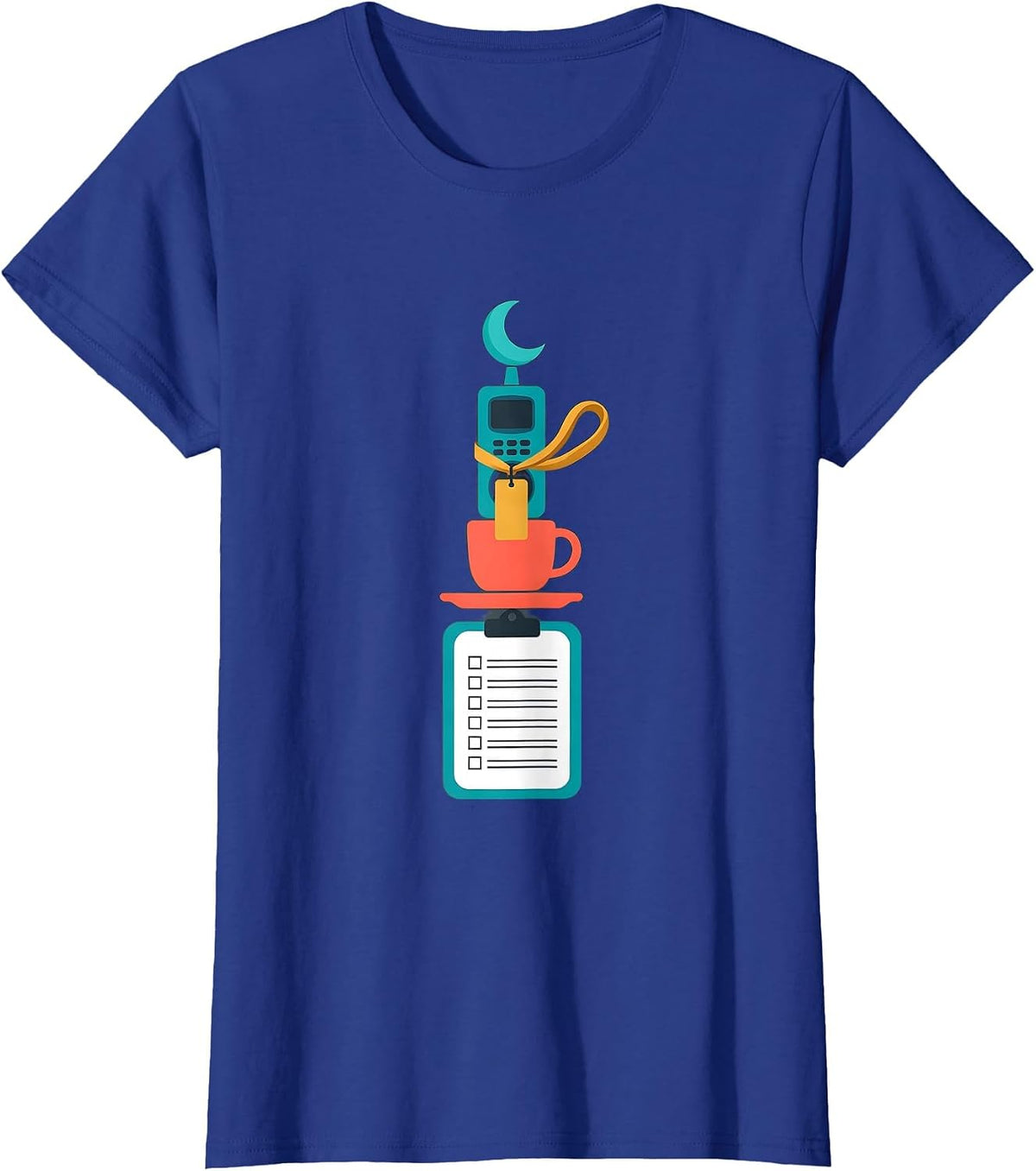 Women's Para Normal Activities Stacked Role Mascot Halloween Teacher T-Shirt - Royal Blue