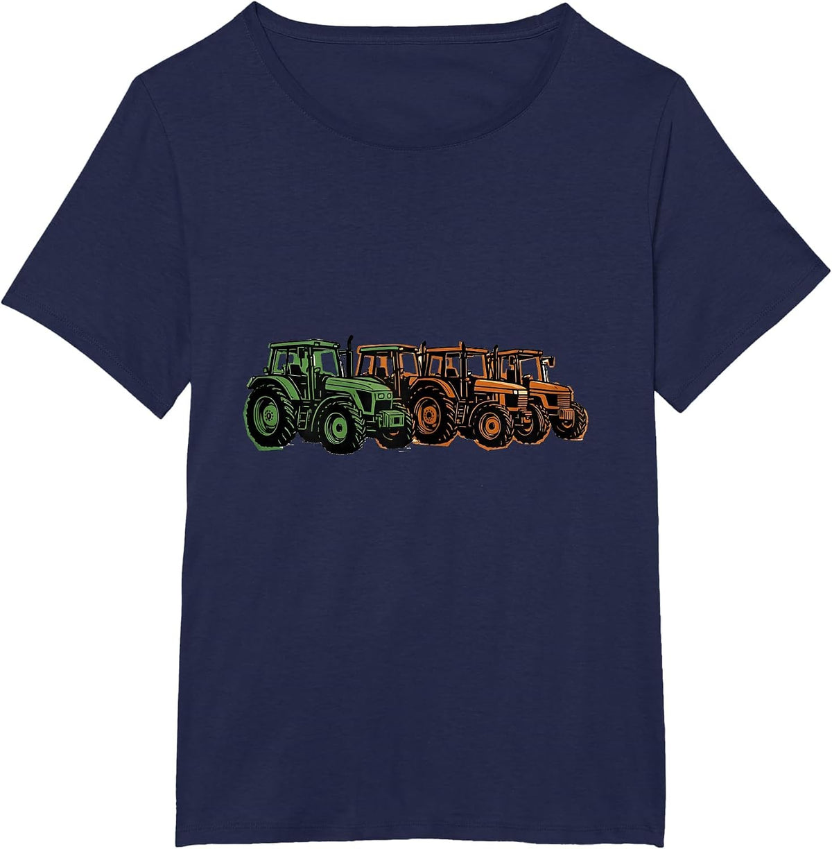 Women's Toddler Boy Tractor Lover Birthday Party Gift T-Shirt - Navy Blue